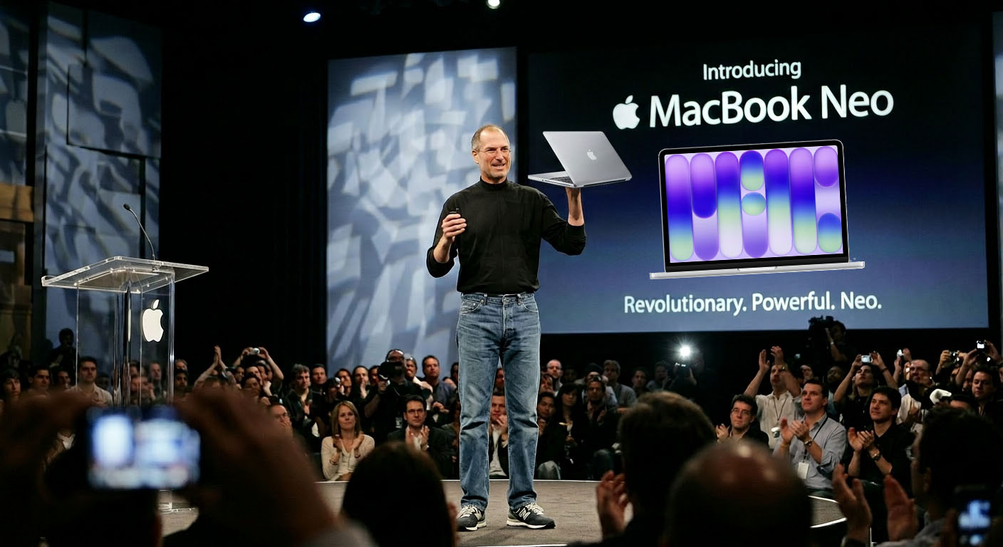Pr&eacute;sentation du MacBook Neo par Steve Jobs