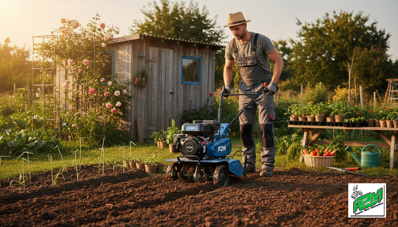 Pr&eacute;parer le jardin avec un motoculteur au printemps