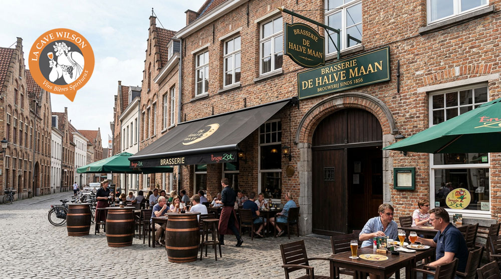 La Brasserie De Halve Maan &agrave; Bruges avec ses b&acirc;timents historiques